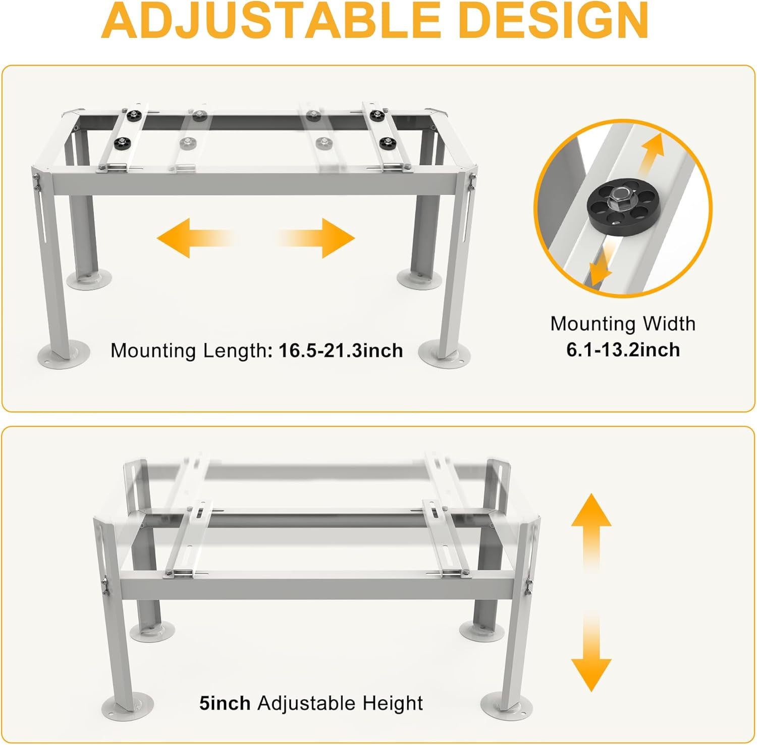 Mini Split Stand, Heavy Duty Ground Stand for 9,000-12,000 BTU Ductless Mini Split Mounting Stand 400LBS Load Capacity Anti-vibration AC Stand