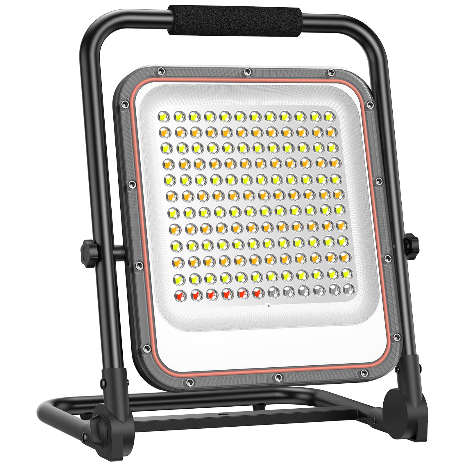 Projecteur LED Rechargeable, JADIDIS 250W Projecteurs de Chantier, 15000mAh Lampe de Chantier sur Batterie 5 Modes,144 LED, USB-C, IP65, Lampe de Travail pour Camping, Garage, Atelier, Construction