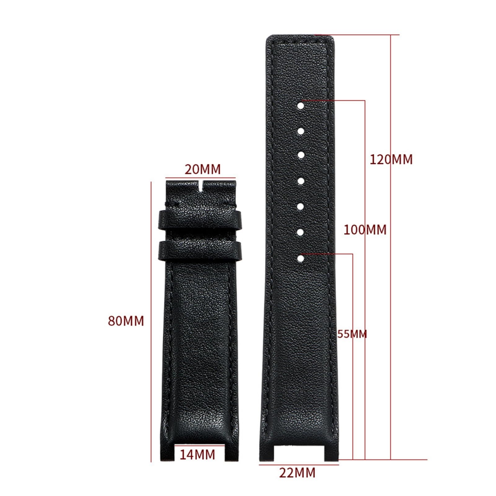 Genérico Compatible con Guess Compatible con Cartier PASHA GC YA1332 YA1333 Correa de reloj con muesca Pulsera con hebilla de mariposa