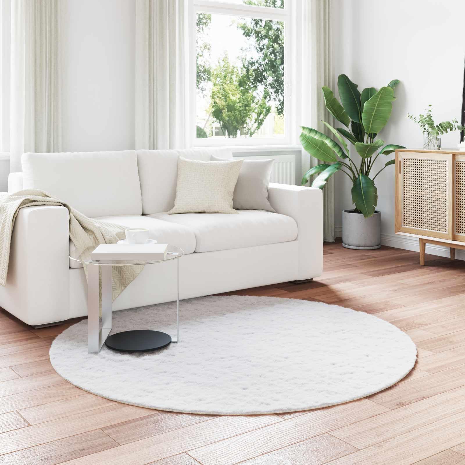 ZQQLVOO Faux Rabbit Fur Rug Olite White 200 cm Polyester Ultra Soft Plush Modern Minimalist Home Decor Luxury Floor Mat for Living Room Bedroom