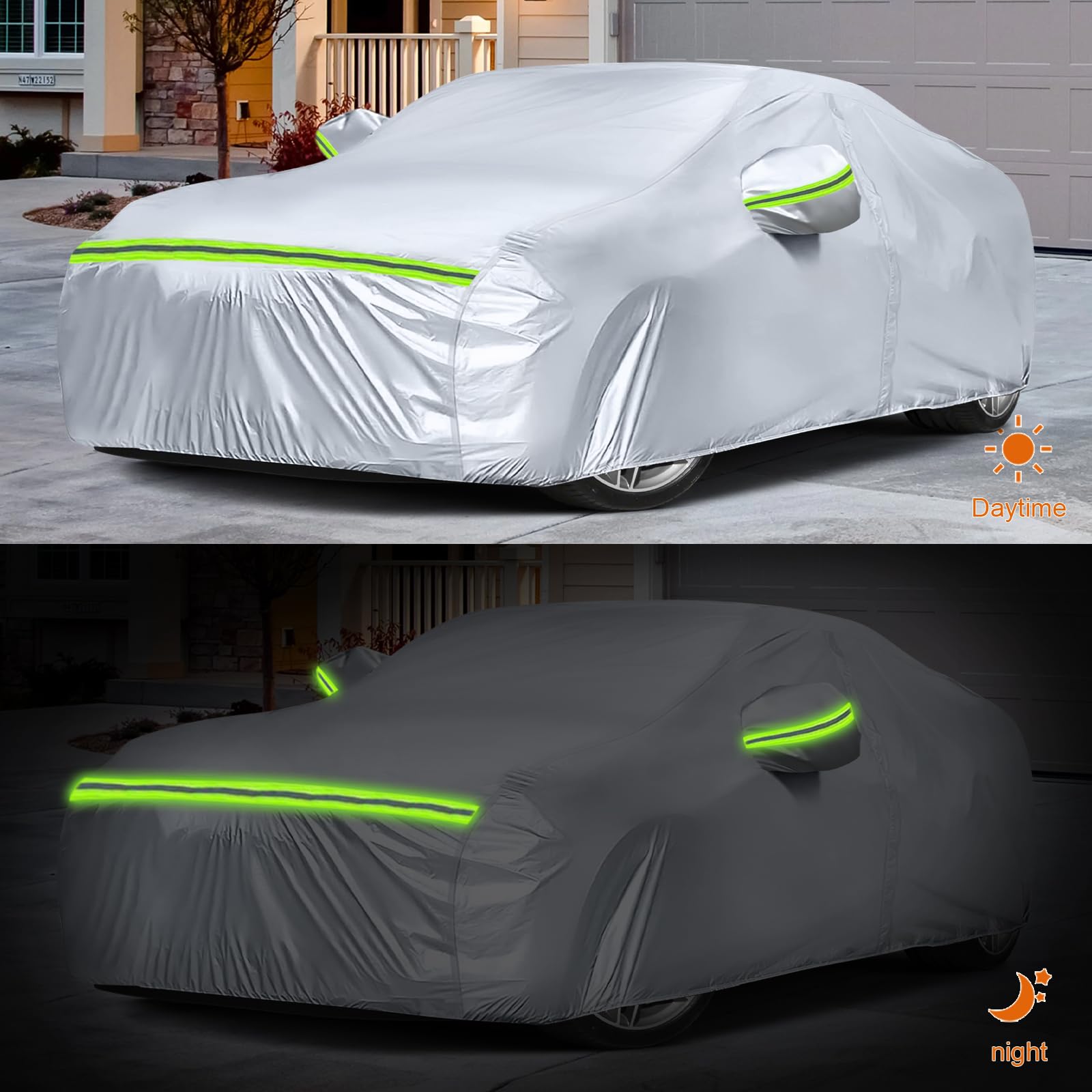 Copertura Auto per Jaguar F-Type 2014-2022, Copertura Auto Impermeabile con Cerniera Porta Laterale, Sole Pioggia Polvere UV Protezione da Tutte le Intemperie Copertura Completa Aperto