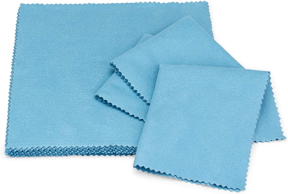 Mwipes™ Microfiber Suede Lens Cleaning Cloth for Eyeglasses and Cameras - Lint Free (1500 Cloths Per Case) (8"x8", Blue)