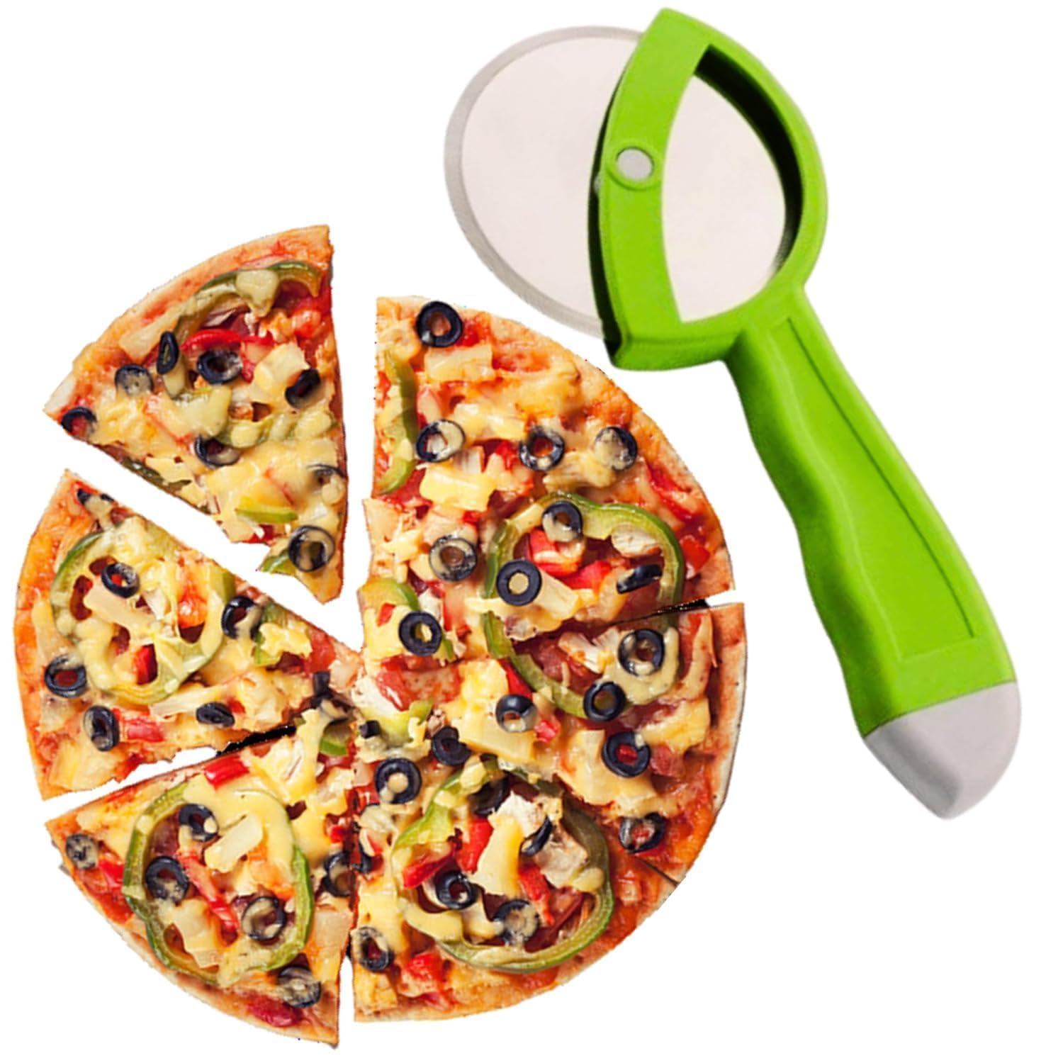 Stainless Steel Pizza Cutter - Slice Like a Pro -1