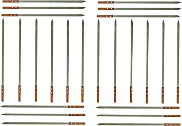 Barbecue Skewers Flat Half inch BBQ Outdoor Grill Skewer Stainless Steel with Solid Wood Handle for Grilling Brazilian Style Kebob Koubideh Persian Turkish Kebab 12 wide and 24 long 24 Pcs