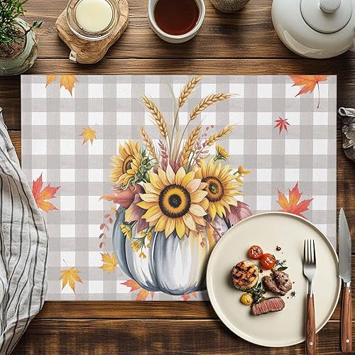 Vista 244 de Juego de 6 manteles individuales rojos para el día de San Valentín, diseño de corazón de San Valentín, resistentes al calor, lavables, manteles