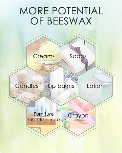 Miniatura 6 de BOYUJK - Pellets de cera de abejas, cera de abeja blanca para hacer velas, 100% orgánica para pulir muebles, lociones, cremas, bálsamo labial y