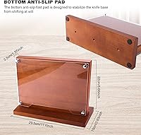 Vista 2 de Bloque magnético para cuchillos con escudo acrílico, soporte para cuchillos de cocina de doble cara sin cuchillo, soportes de madera para cuchillos