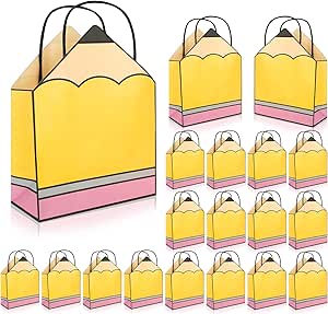 JarThenaAMCS 24Pcs Yellow Duck Paper Bags Rubber Duckies Treat Gift Bags With Handles Candy Goodie Bags For Baby Shower Birthday Party Supplies - View #11