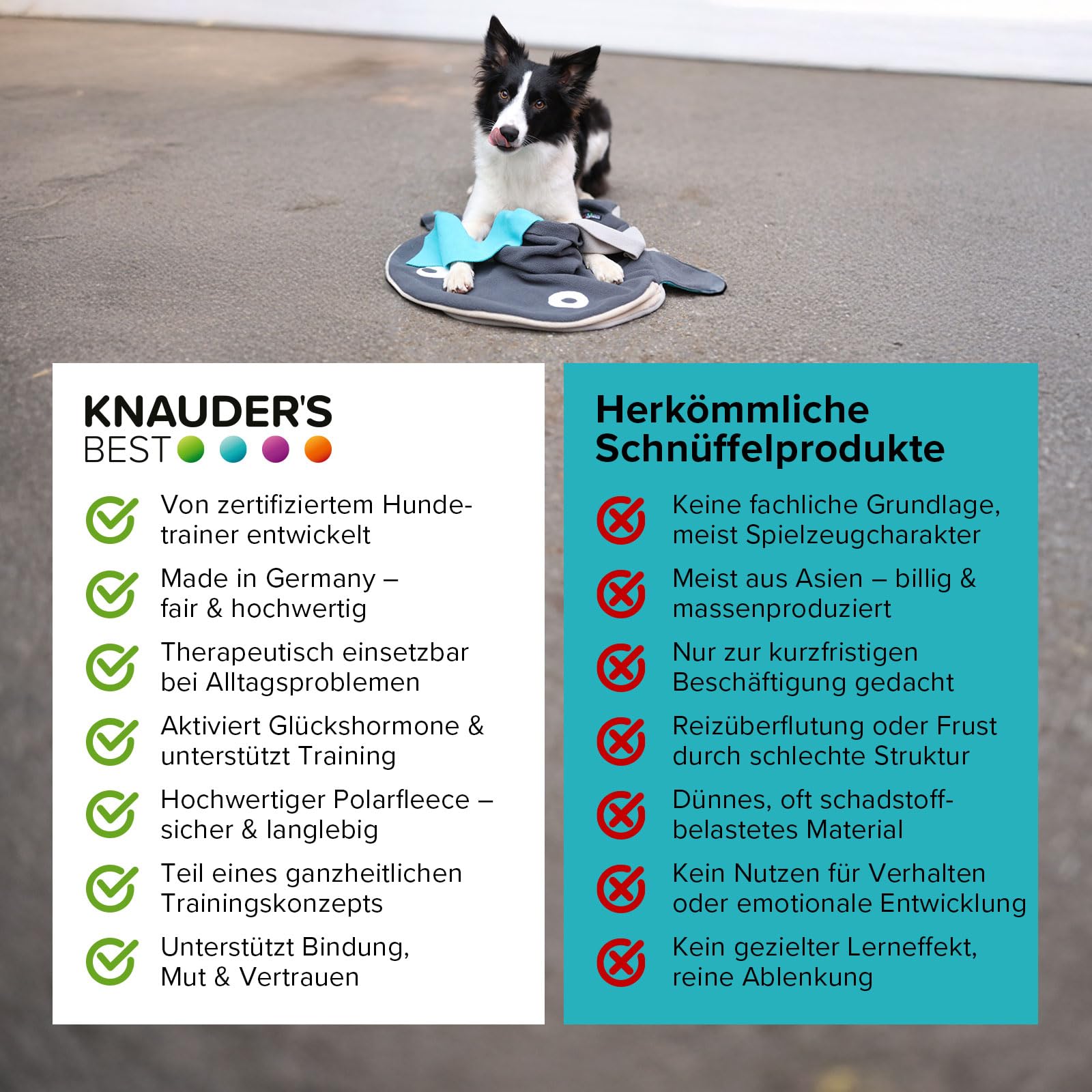 KNAUDER’S BEST | SCHNÜFFELWAL Kurt | Schnüffelteppich & Intelligenzspielzeug für Hunde | Made in Germany | für jedes Hundealter sowie Größe geeignet | Vom Hundetrainer entwickelt