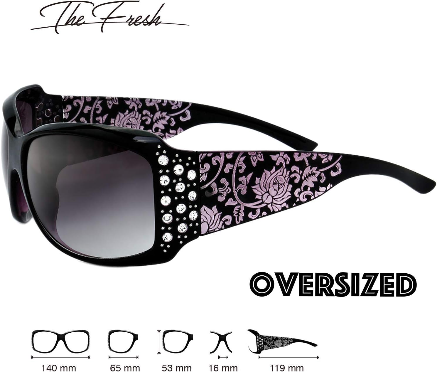 The Fresh Trendy Classic Women Hot Fashion Rhinestones Sunglasses with Gift Box - Image 3