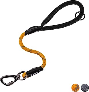 Floxik Kurzführer orange für Hunde ⌀ 12mm | reflektierende Kurzleine aus Kletterseilmaterial | optimal fürs Leinentraining & Freilauftraining