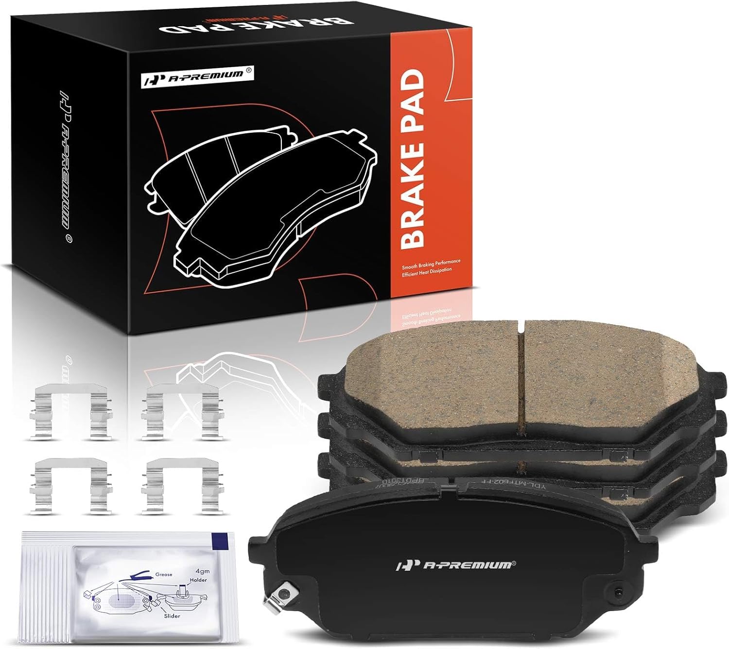 A-Premium Front Ceramic Brake Pads Set Compatible with Hyundai Veracruz 2007-2012 3.8L, 4-Pack