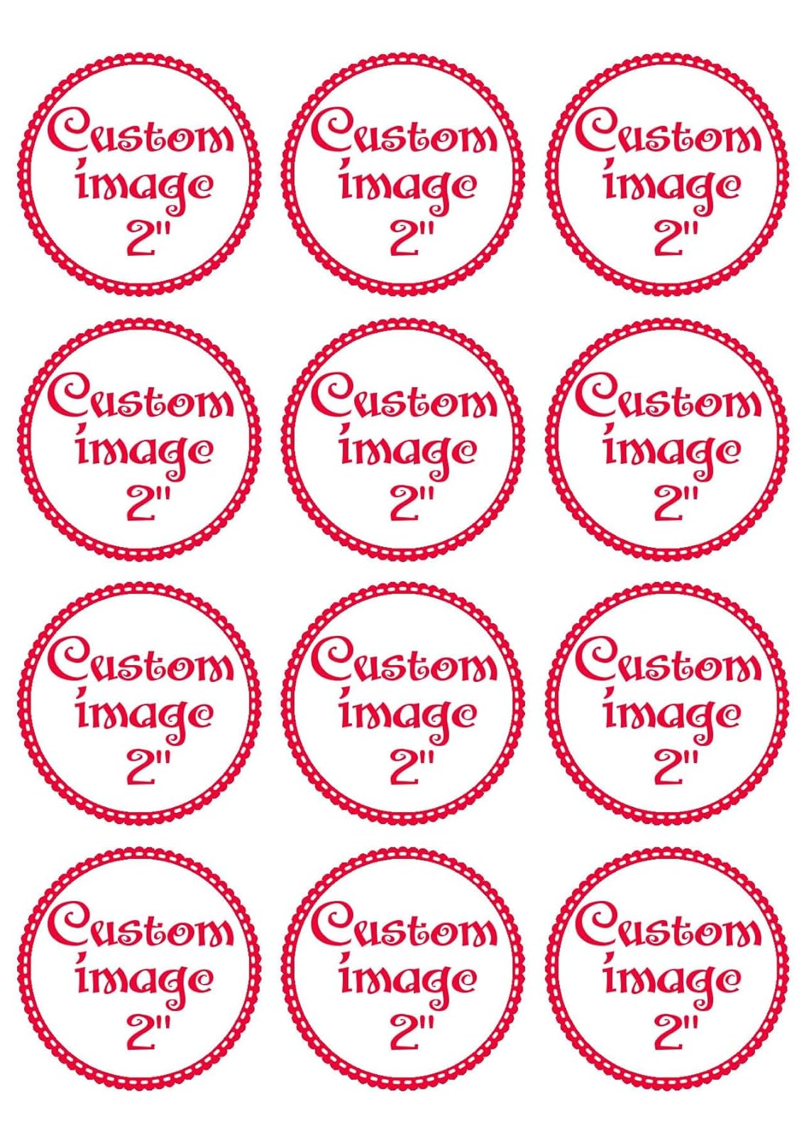 Galimeli Custom Edible 2" Cake Toppers, 12 Count, Multicolored, Special Occasions, Anniversary, Wedding, Birthday, Events, Baby Shower, Bridal Shower, New Years Day, Gender Reveal, Engagement