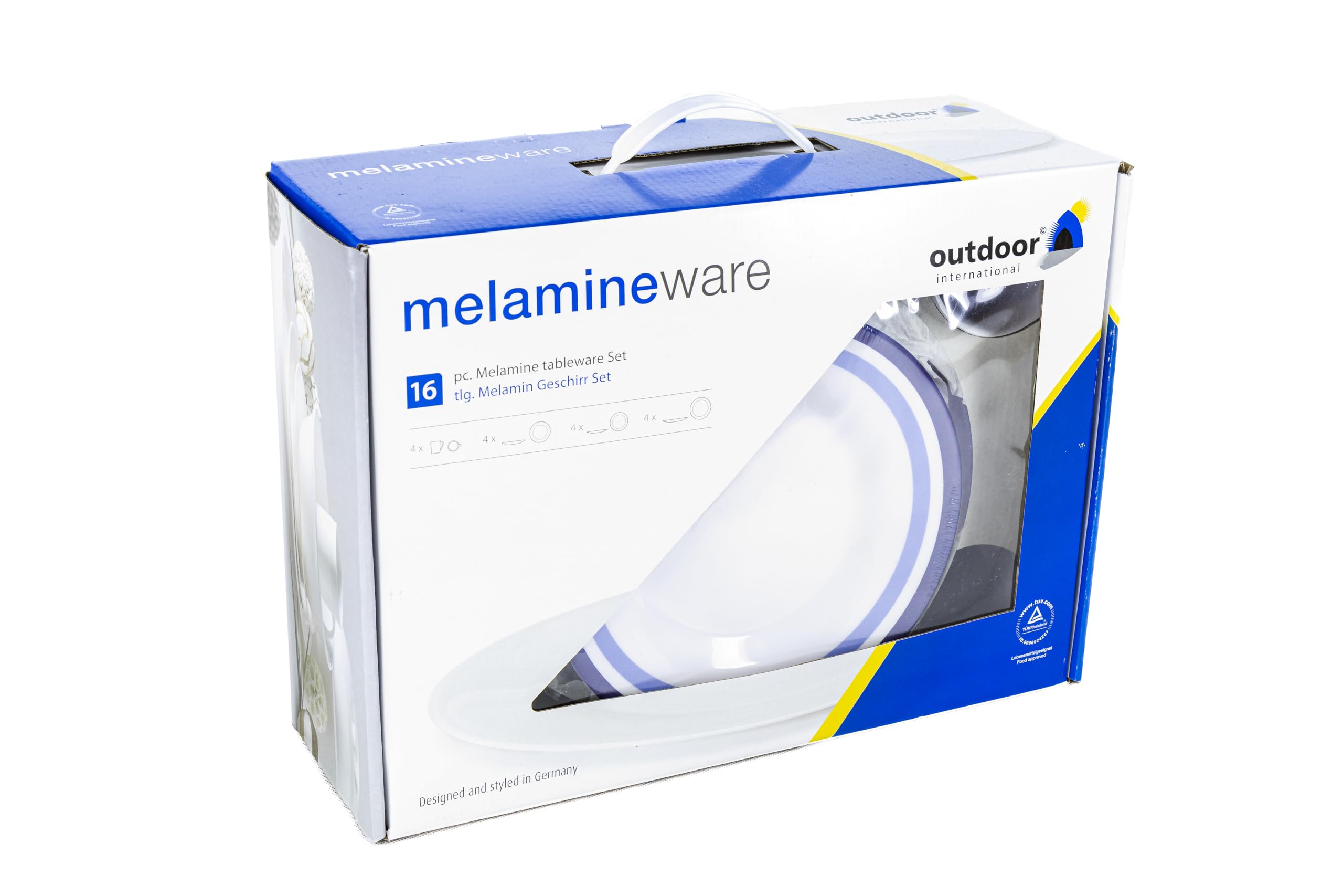 Melamin Camping Geschirr Set 16 tlg. Essgeschirr Teller Tasse Campfrei