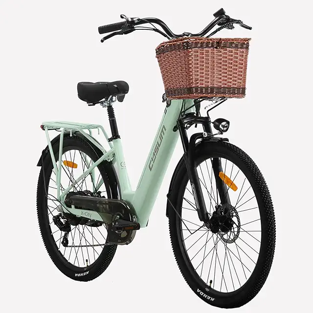 26" Elektrische Fiets met Mand - 80-100km Bereik, 48V Accu