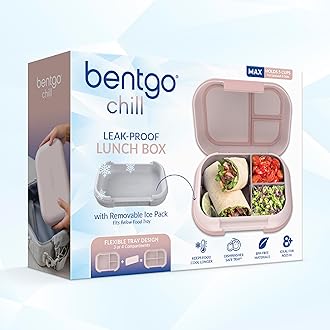 Bentgo Chill Max Leak-Proof XL Lunch Box - Included Ice Pack Keeps Food Cold; 5-Cup Capacity for Ages 8+, 3 or 4 Compartment Bento Box, BPA-Free, Dishwasher Safe (Pink Cloud & Blush)