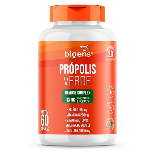 Própolis Verde, Immune Complex, 13mg Fenólicos + Vitaminas, Bigens