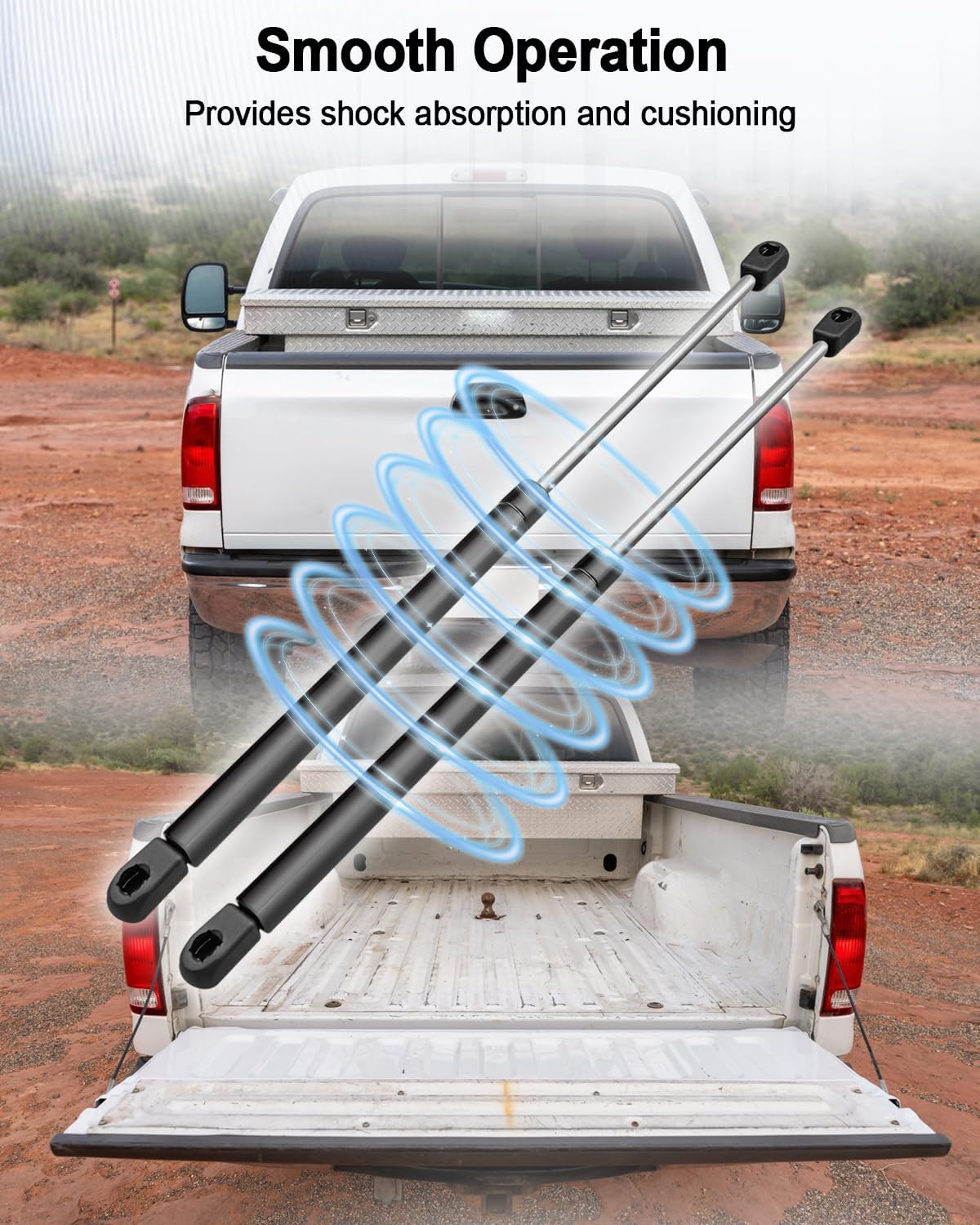17 Inch Gas Shocks Struts Replace 977-2PK 9772PK, Gas Struts Shocks Spring Lift Support for Truck Cap Awning Pickup Topper Canopy Window RV Door Storage Box Toolboxes Lid, for DIY, 2 Pcs