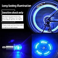 Vista 4 de 4 piezas de luces LED para rueda de bicicleta, tapones para válvulas de neumáticos de automóvil, tapas de vástagos de bicicleta, motocicleta