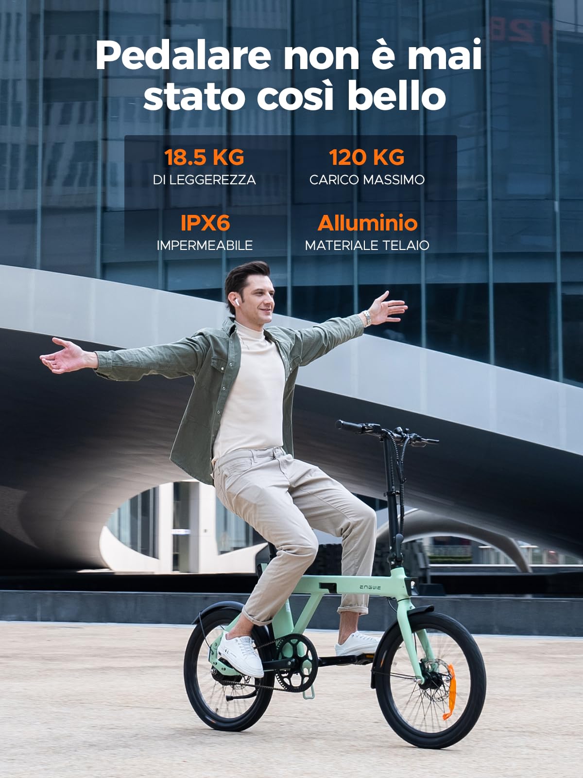 ENGWE P20 Bicicletta Elettrica Pieghevole | Batteria Rimovibile | | 36V 9.6Ah per 100km | Motore 250W | Sensore di Coppia | Freno a Olio | E-bike da 18.5kg | Commuter Urbano Viaggio