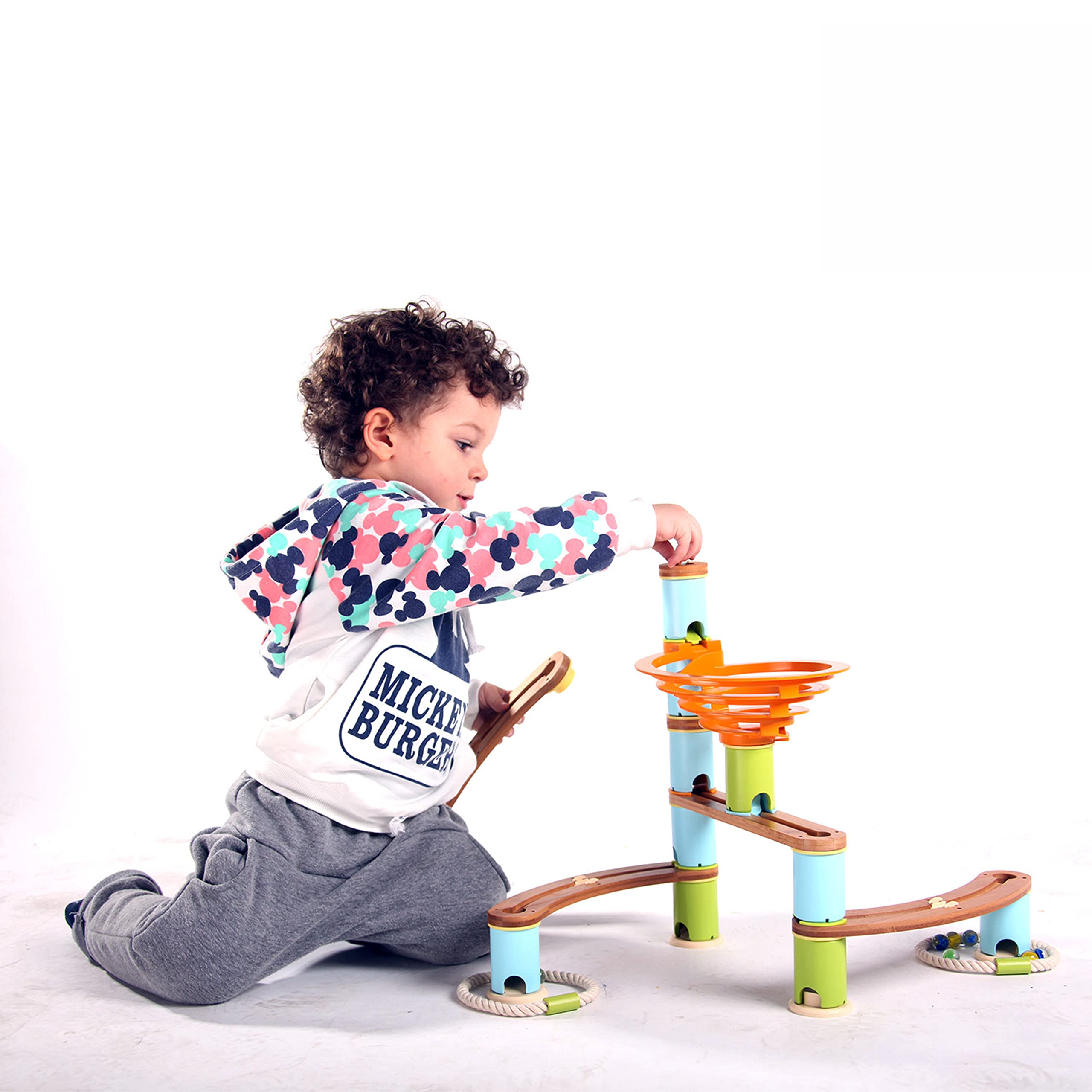 Udeas Bamboo Kugelbahn Build, Bambus-Zylinder und Murmelbahn, Holz  Kugelbahn, Labyrinth fr Kinder mit Murmeln, Holzspielzeug fr Kinder ab 4  Jahren: Amazon.de: Spielzeug