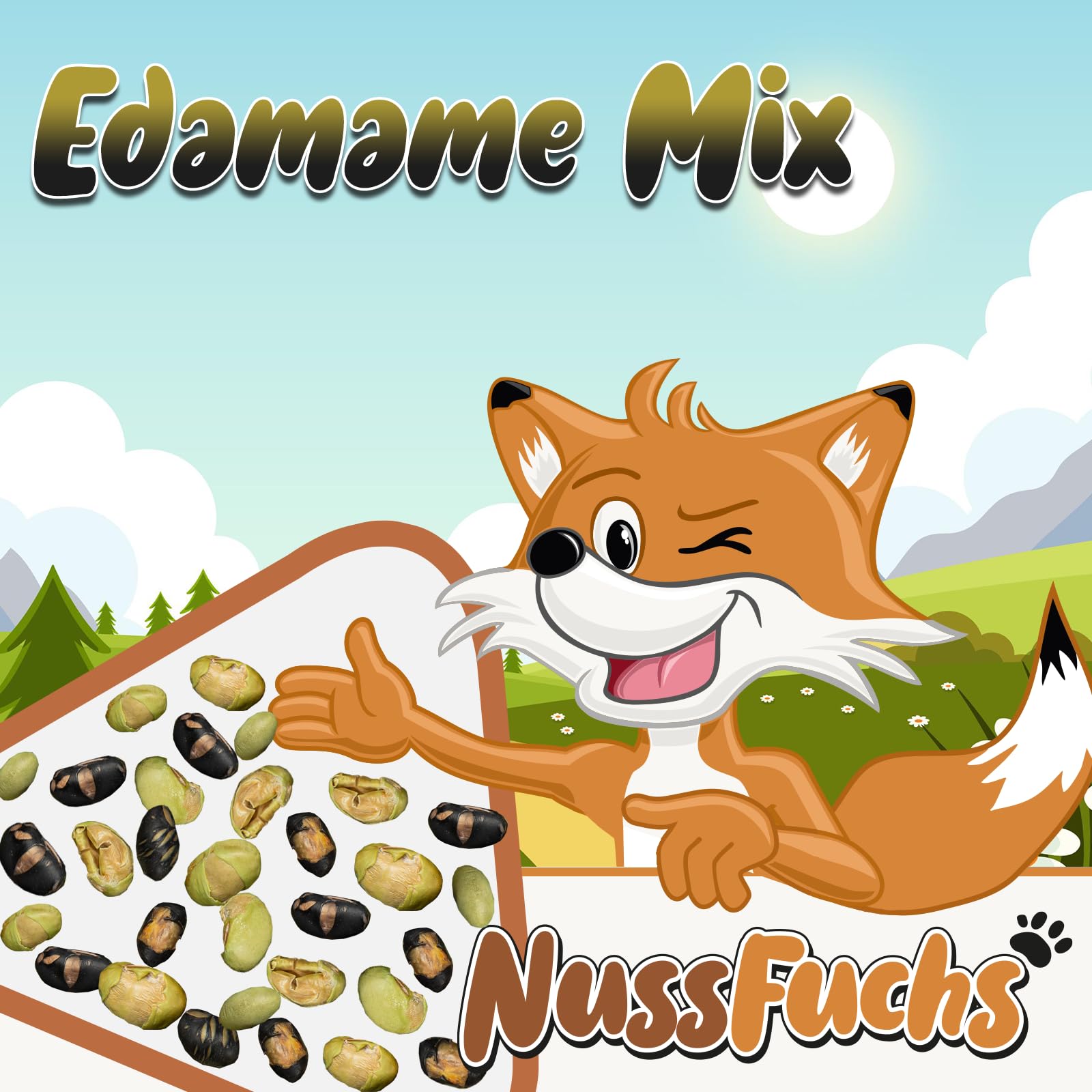 Edamame Mix knackiger Edamame-Mix mit Grünen und Schwarzen Bohnen geröstet & leicht gesalzen Sojabohnen ohne Fett geröstet glutenfrei & vegan Knabberspaß - (1 kg im Beutel)