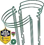 6 Pack Plant Support Stakes – Tall Plant Stakes for Indoor and Outdoor Gardens - Peony Cages and Supports - Cage Rings for Potted Flowers, Peony, Hydrangea, and Rose Bush (10