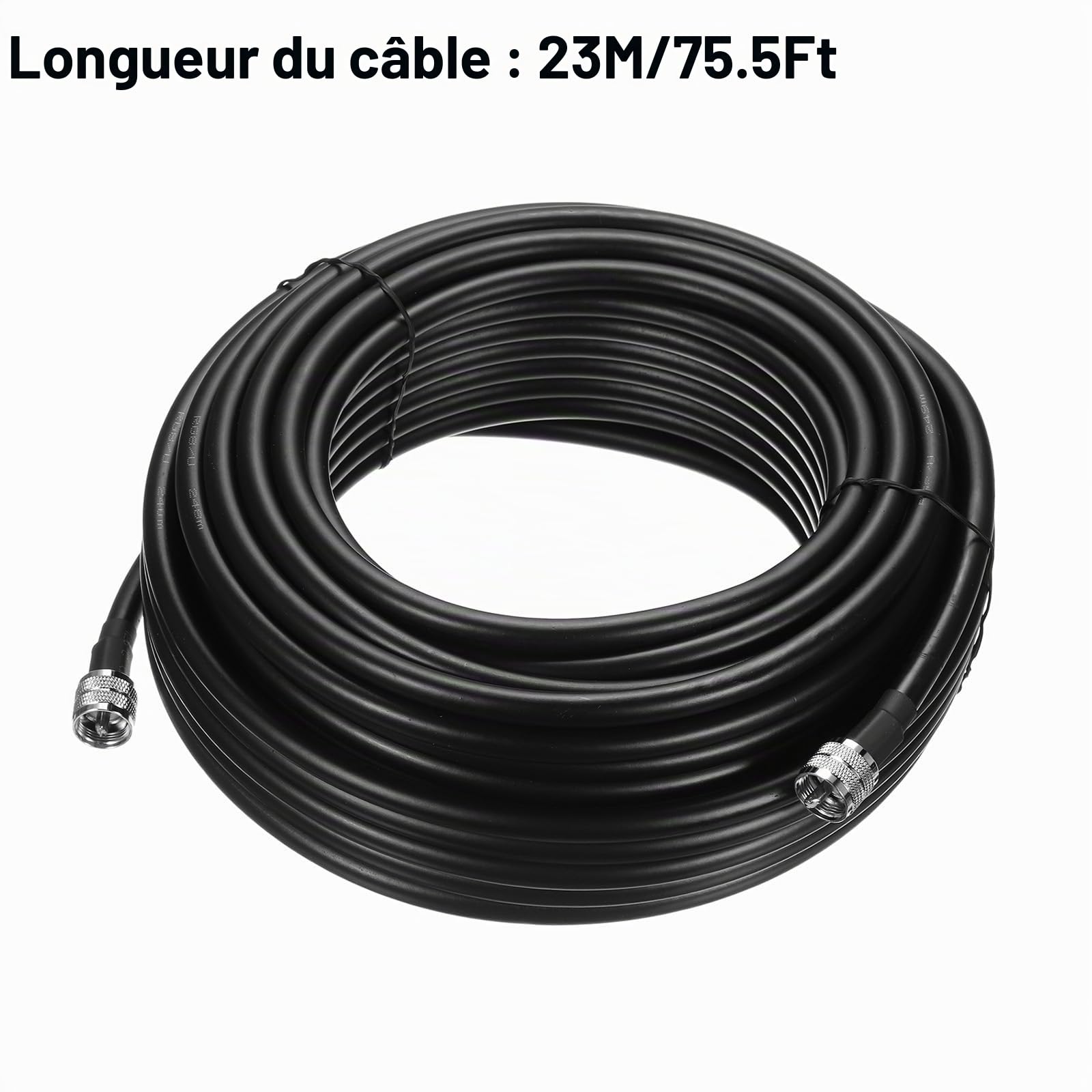 QUARKZMAN UHF Mâle PL-259 vers UHF Mâle PL-259 Faible Perte RG213 23m/75Ft