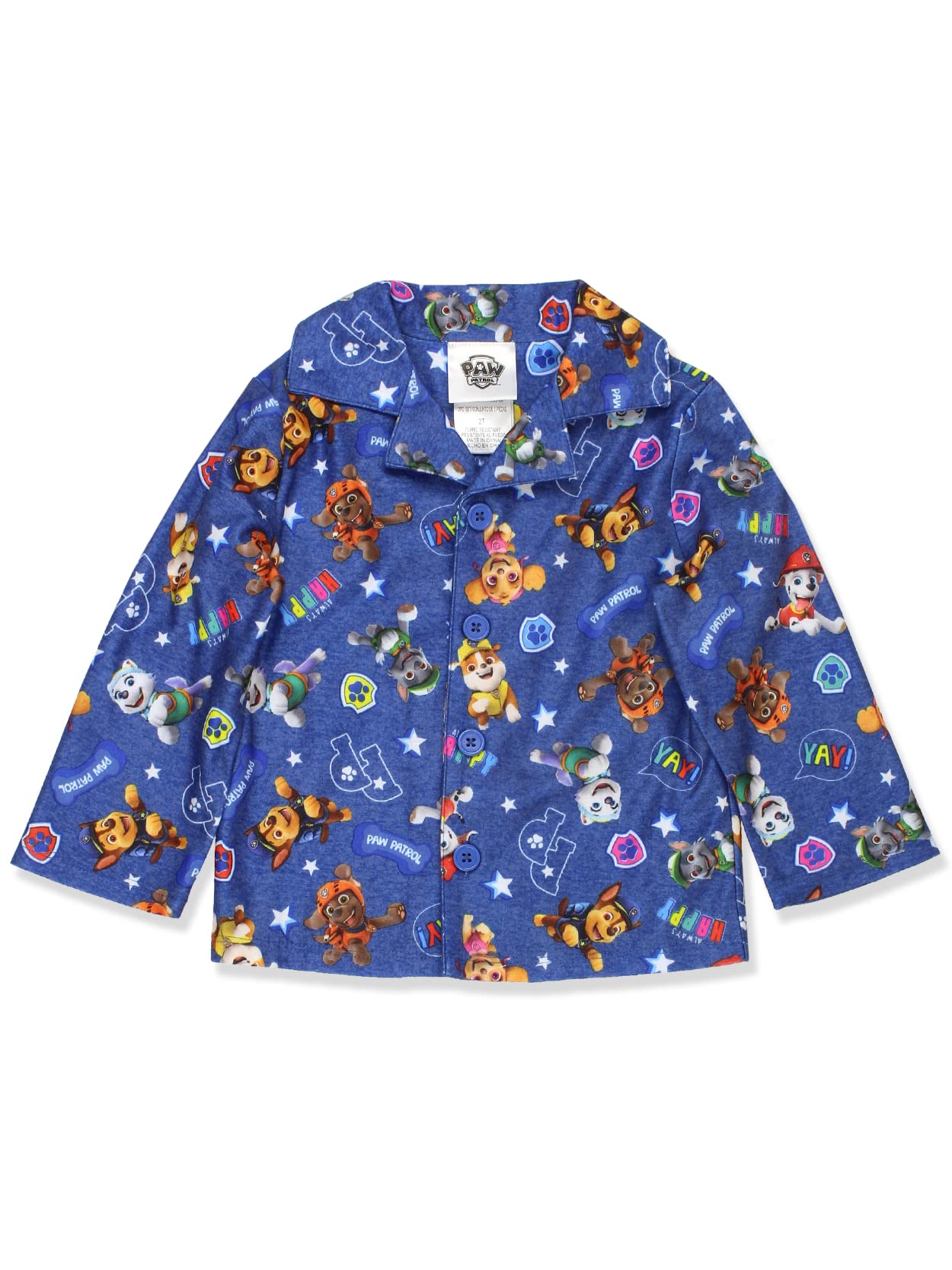 Conjunto de pijama de franela Paw Patrol para niños pequeños