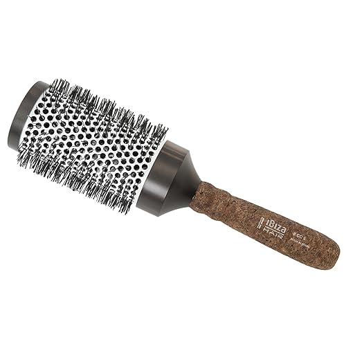 Miniatura 6 de Ibiza Hair Professional Ceramic Round Brush (CC Series), Carbon FiberNylon Bristles &amp; Ergonomic Cork Handle, Heat Resistant Ionic Hair Brush to