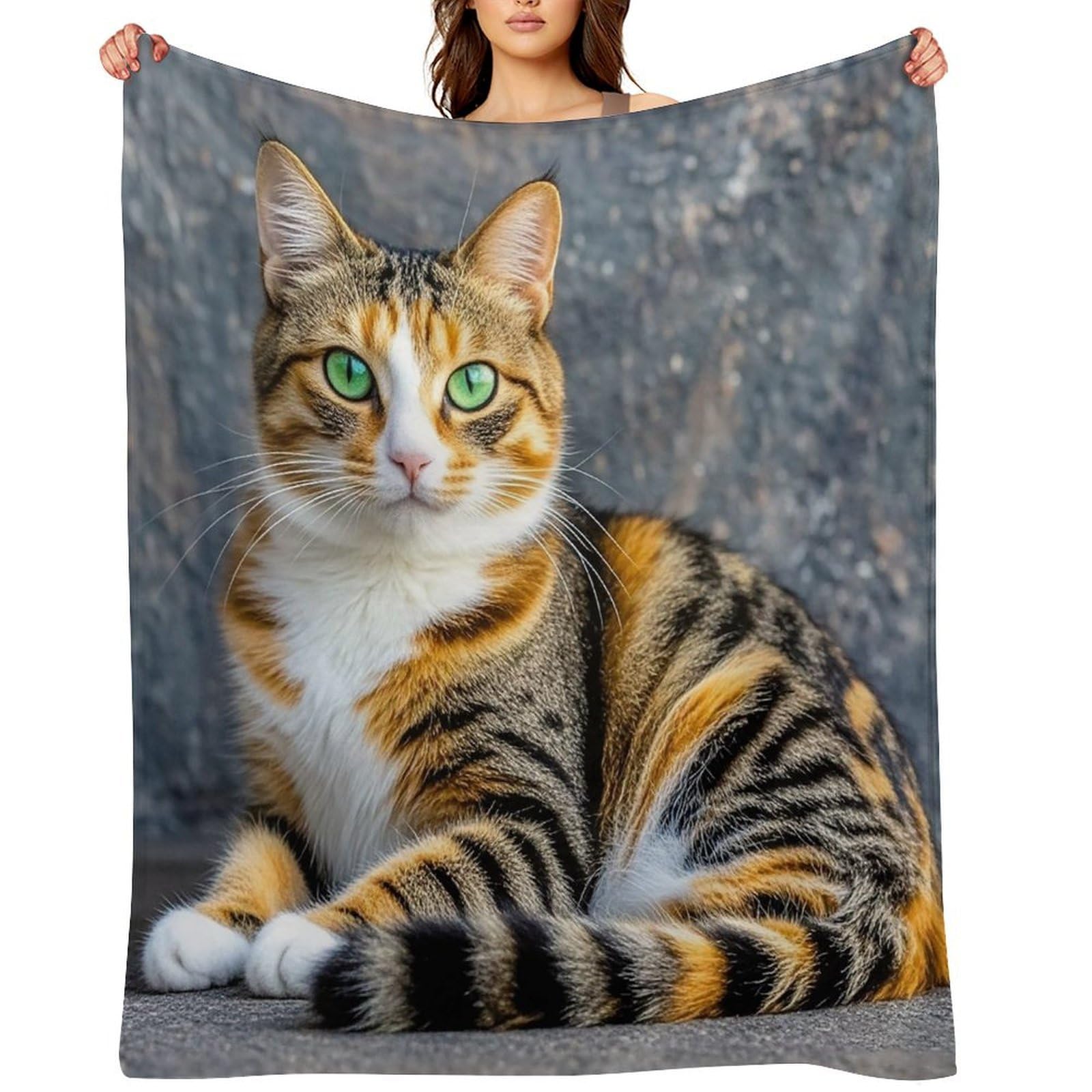 Flannel Cat Throw Blanket for Couch Super Soft Fuzzy Cozy Flannel Blankets No Shed No Pilling FAnti-Static Winter Bed Blanket Decorative and Giftable Blankets