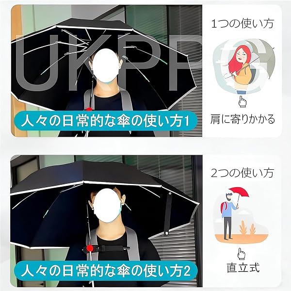 ハンズフリー 傘ホルダー リュック用 2個セット 傘固定ホルダー 手ぶら 両手解放 チェストストラップ付き 簡単装着 ズレ防止 晴雨兼用 UV対策 梅雨対策 通勤 通学 登山 釣り 撮影 アウトドア用 ﻿ (ブラック2個) [並行輸入品] - 3