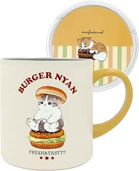 Amazon.co.jp: mofusand (もふさんど) 真空二重 蓋付き マグカップ