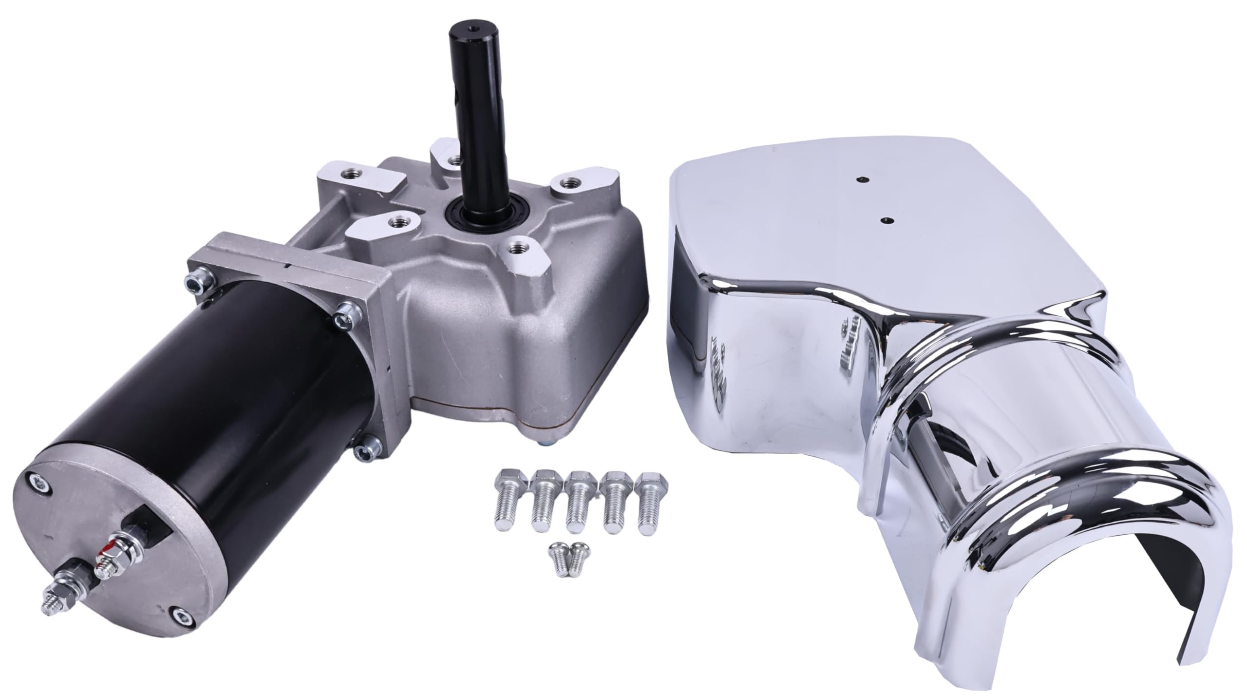 Photo 1 of Solarhome 90:1 12V 0.8HP Dump Truck Roll Tarp Motor with Chrome Cover 600W 40 RPM