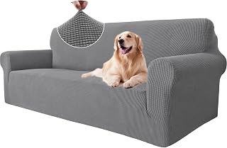 Ystyle 3-Seater Elastic Sofa Cover,Pet Soff Cover Stretchy Slipcover,Stretchy Couch Cover,Removable Non-Slip Armchair Cover Furniture Machine Washable,Sofa Throw For Sofa Armchair,Light Grey