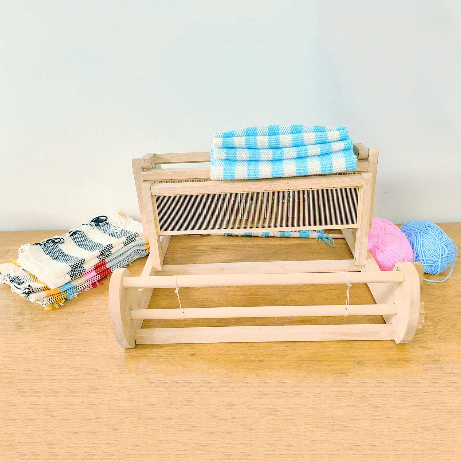 Webmaschine Massivholz Handwebstuhl DIY Set mit 30cm Maximaler Webbreite, Glatte Oberfläche für Teesitze, Untersetzer, Platzsets, Stoffbeutel