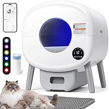 Fsitego Self-Cleaning Cat Litter Box: Extra Large Automatic Litter Box for Multiple Cats, Odor Control, Low Noise, App &amp; Panel Control, Easy Waste Disposal