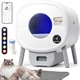 Self-Cleaning Cat Litter Box: Extra Large Automatic Litter Box for Multiple Cats, Odor Control, Low Noise, App & Panel Control, Easy Waste Disposal