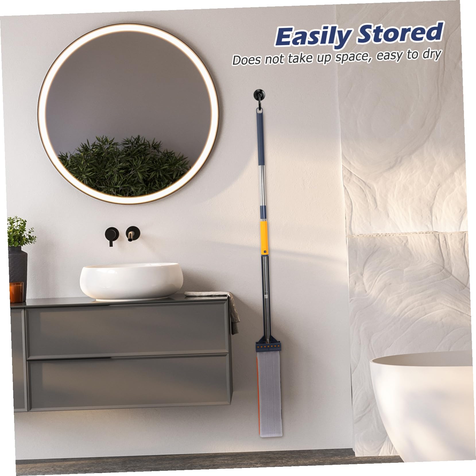 NOLITOY Fregona Plana Grande Estilo Secado Rápido y Compartimento de Limpieza, Trapeador Hogar Material de Aleación y PVC, Adecuado para Limpiar Suelos