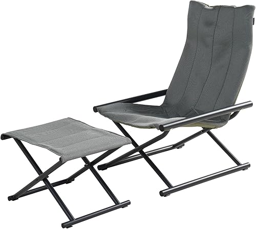 Grand Patio Sillas plegables para acampar con otomana, acero de respaldo alto, resistente, portátil, tela totalmente acolchada para adultos, asiento