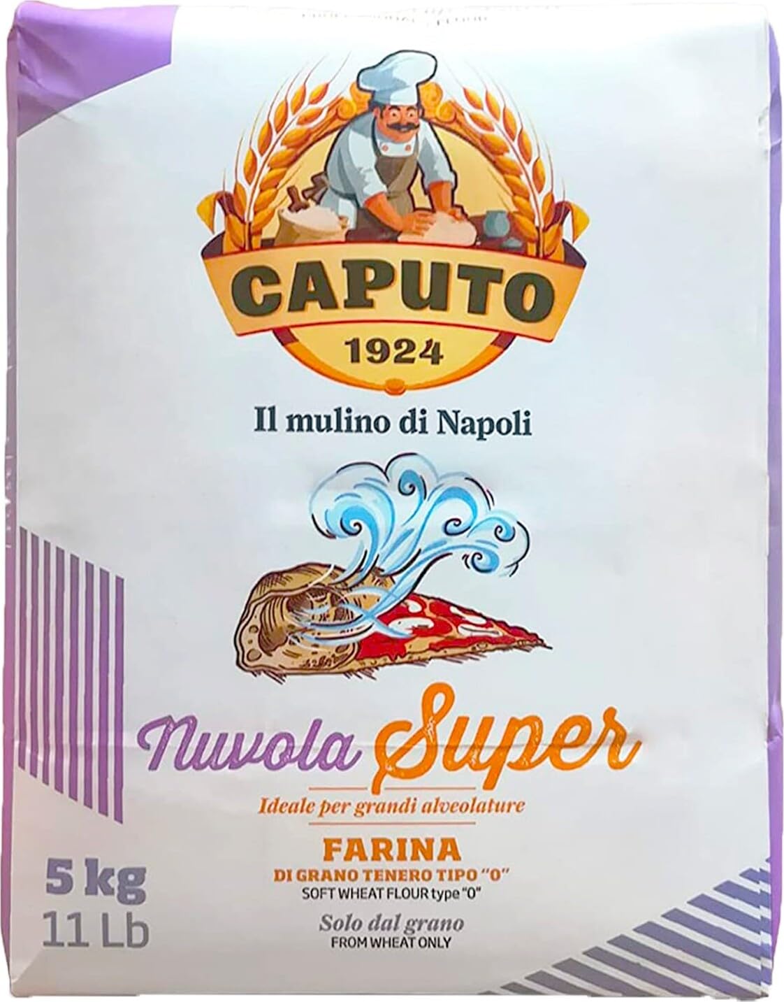 Italian Gourmet Bundle – Super Nuvola Weizenmehl Typ 0 für Pizza & Profi-Teige, 1×5 kg Großpackung – ideal für große Porung & luftige Kruste, hohe Hydration, lange Teigführung + Italian Gourmet Polpa