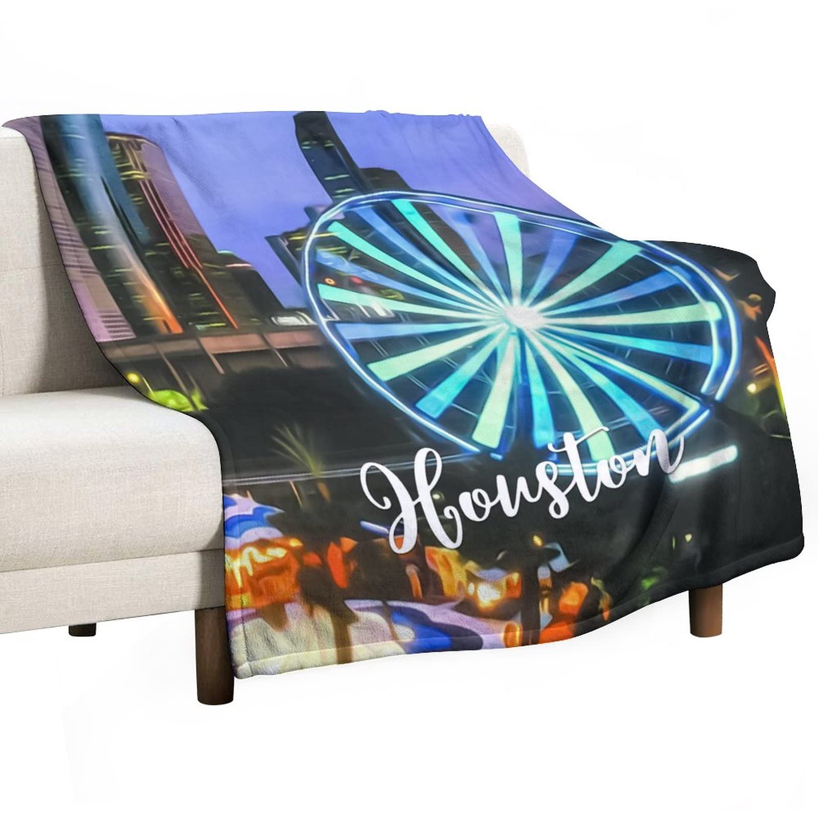 Couverture polaire douce motif gratte-ciel pour des instants cocooning en famille