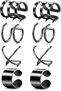 4-10 Pairs Stainless Steel Ear Cuff Helix Cartilage Clip On Wrap Earring...