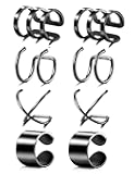 4-10 Pairs Stainless Steel Ear Cuff Helix Cartilage Clip On Wrap Earrings Fake Nose Ring Non-Piercing Adjustable