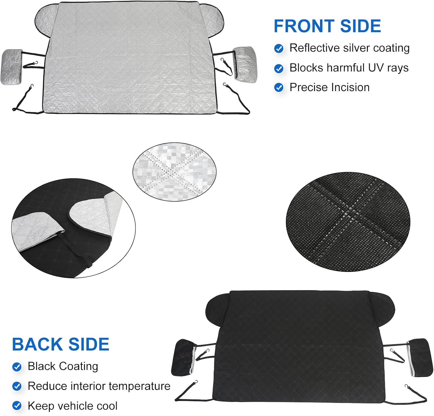 Windshield Snow/Sunshade Cover Fit for Hummer H3 2005-2009, Front Windshield Protector, Car Front Windshield Cover from Snow, Rain, Sun, with Tool Free Installation(Fit for H3)