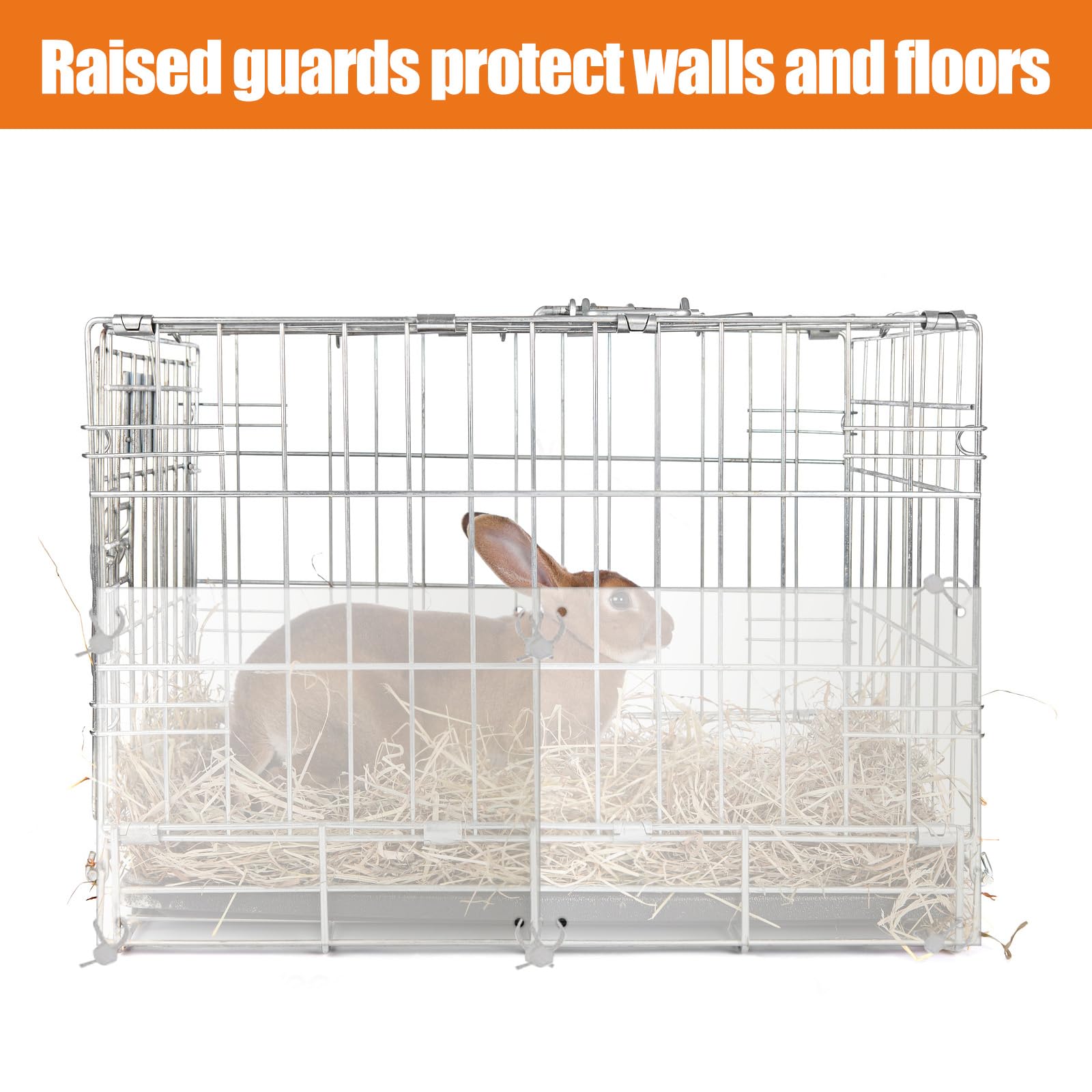 Lot de 12 protections de cage pour animal de compagnie, protection des bords transparents, 25,4 x 21,6 cm