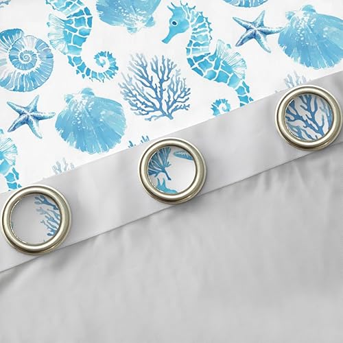 Miniatura 4 de Cortinas de oscurecimiento del océano (2 paneles, 42 x 84 pulgadas), cortinas marinas marinas para dormitorio, sala de estar, niños y niñas,