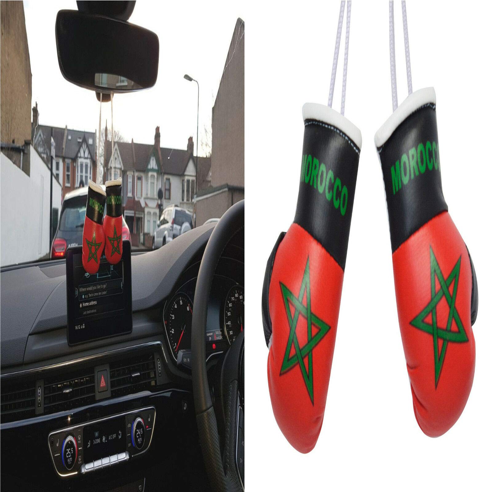 Be Creative! Craft Supplies Store Becreative Mini Country Boxing Pair Gloves For Car Mirror (Morocco)