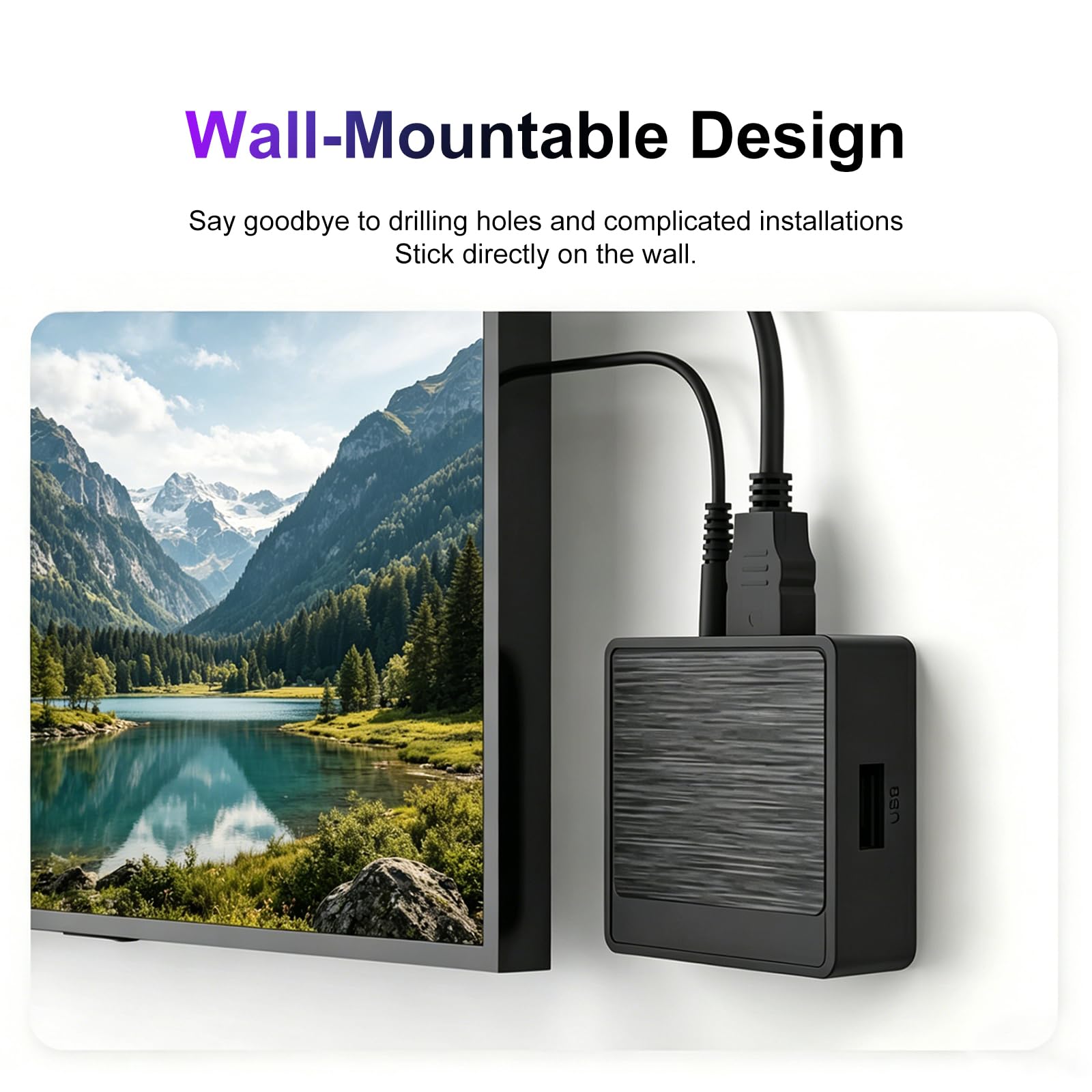 BOXPUT Mini TV Media Player, Android 12.0, 2GB RAM 16GB ROM, H618/2.4G/5G Dual WiFi, BT5.4 Quad Core 4K Ultra HD