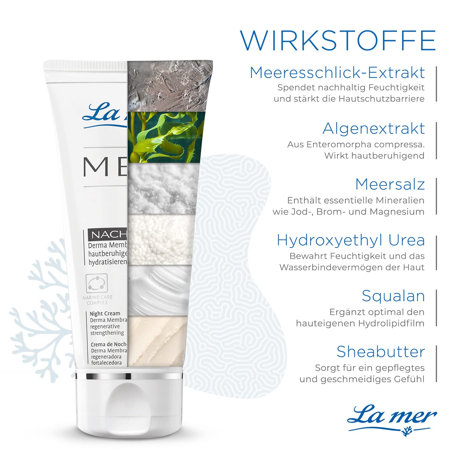 La mer MED Nachtcreme für empfindliche & trockene Haut, ohne Parfum, 50 ml